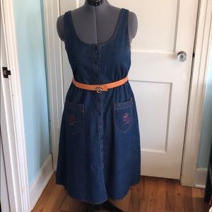 Vintage Miss Joni Denim Embroidered Dress